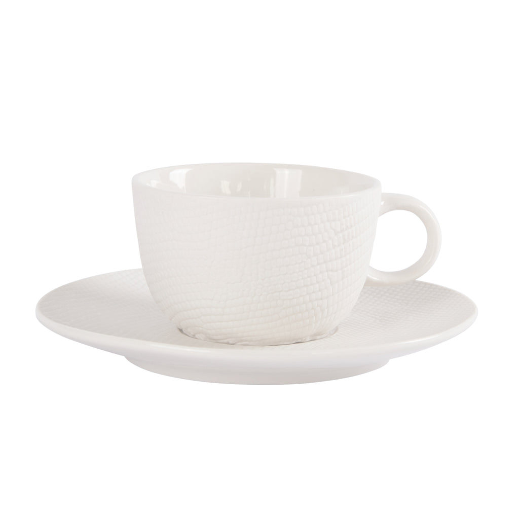 Python White Tea Cup & Saucer