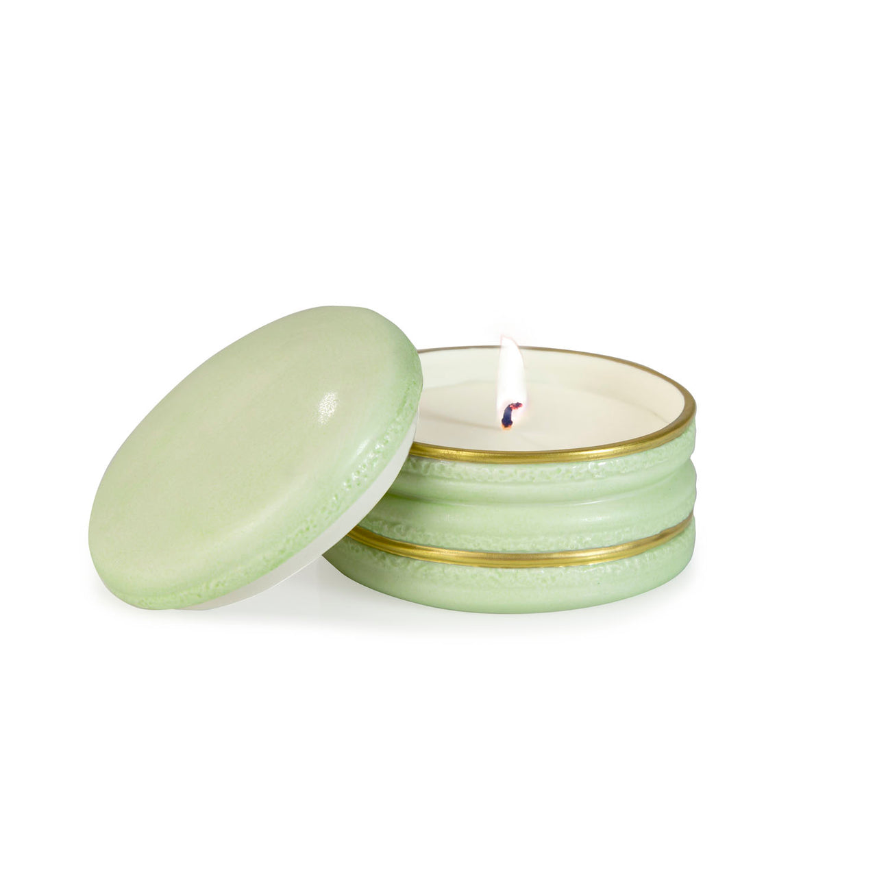 Chantilly Macarons Scented Candle - Green &amp; Gold 