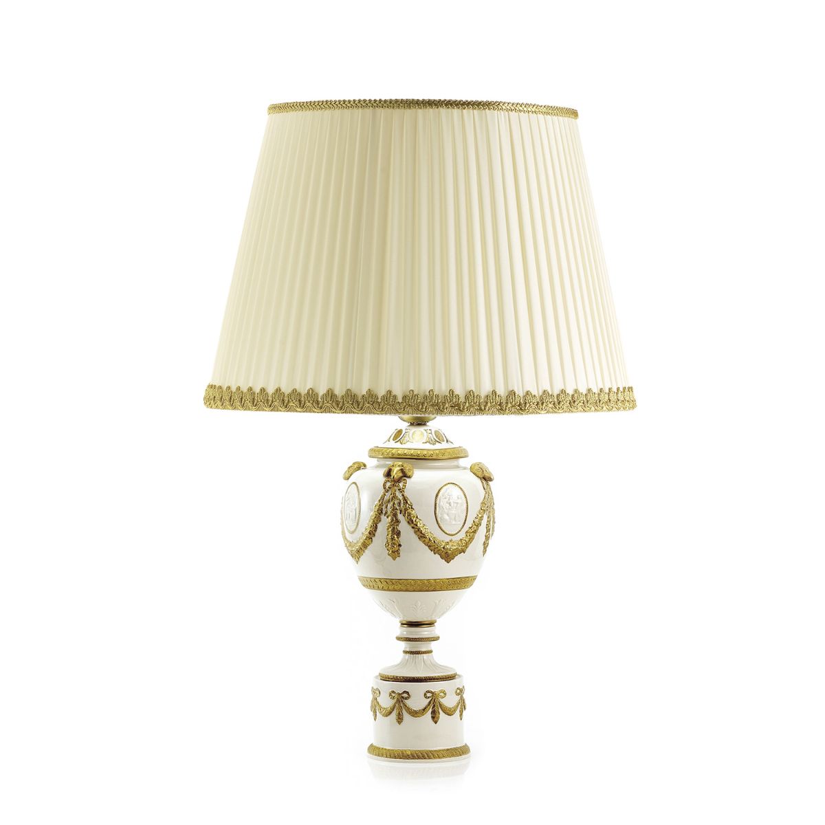 Napoleon Large Table Lamp - White &amp; Gold 