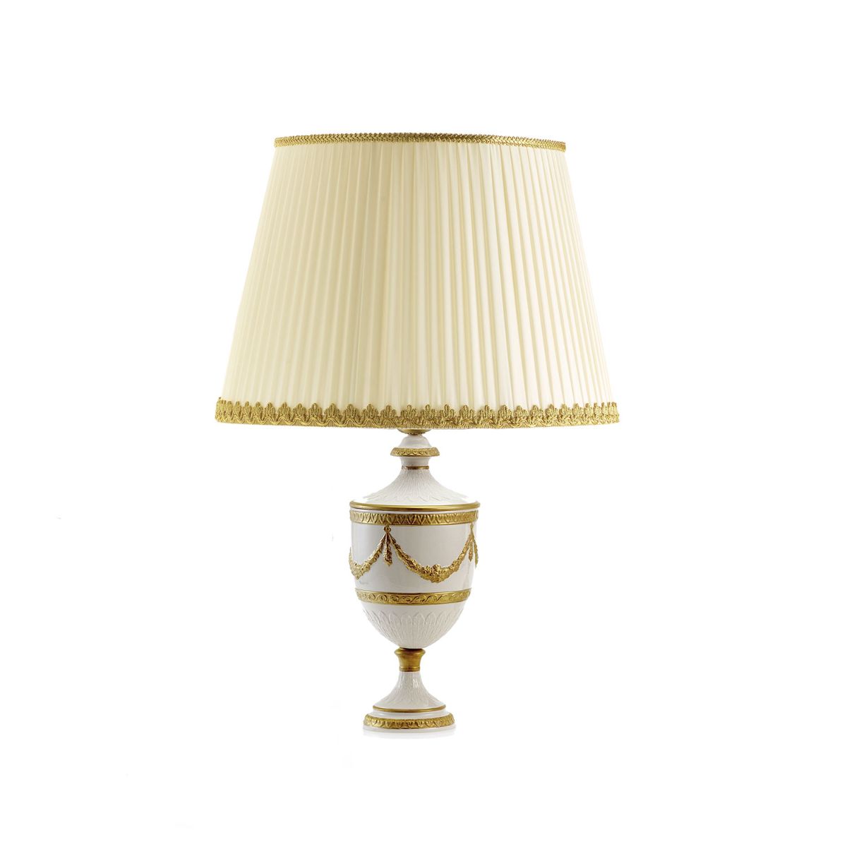Josephine Small Table Lamp - White &amp; Gold 