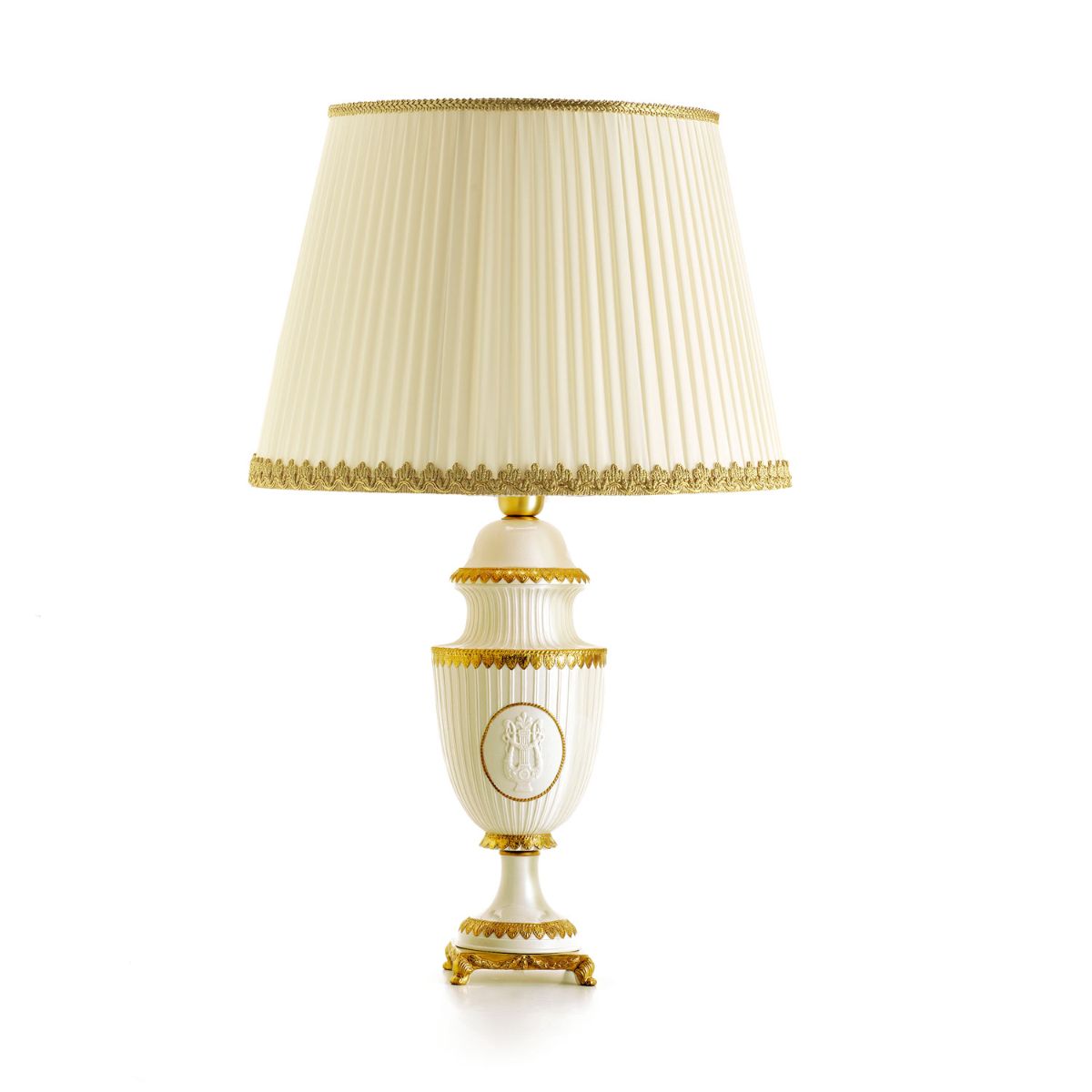 Napoleon II Large Table Lamp - White &amp; Gold 