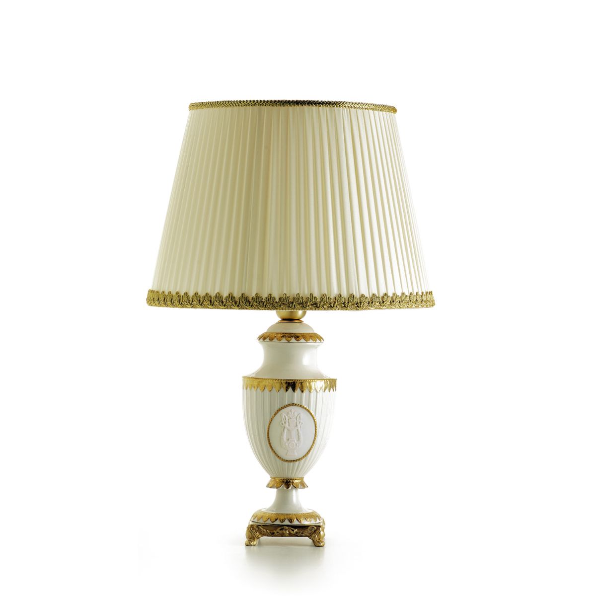 Napoleon ll Small Table Lamp - White &amp; Gold 