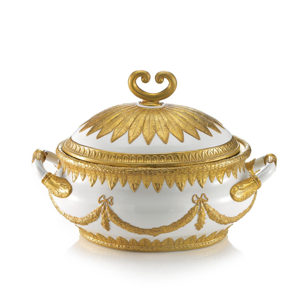 Empire White &amp; Gold Large Soup Tureen 