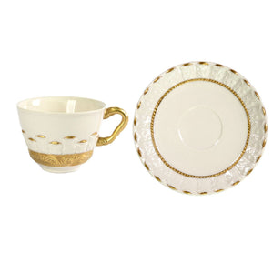 Queen Elizabeth White & Gold Tea Cup & Saucer