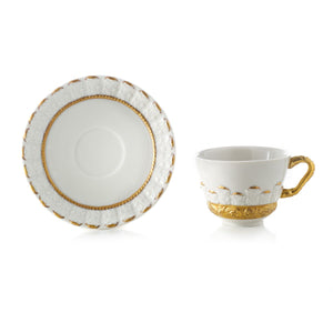 Queen Elizabeth White & Gold Tea Cup & Saucer