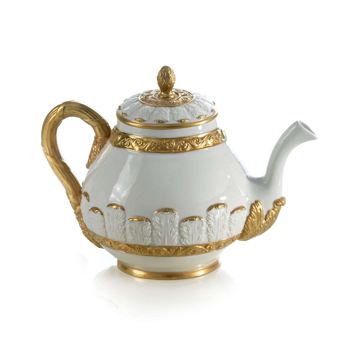 Queen Elizabeth White &amp; Gold Large Teapot 