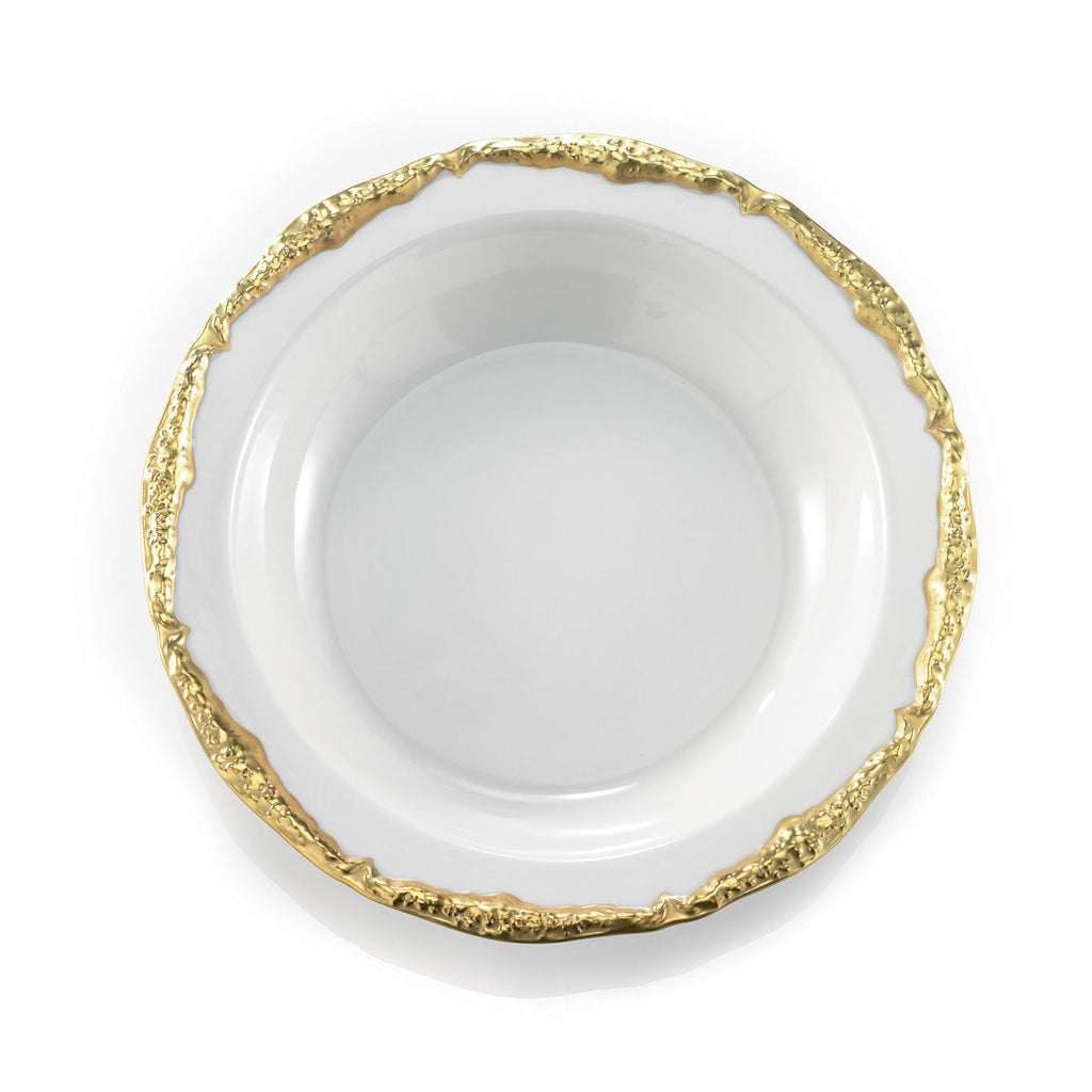 Empire White & Gold Rim Soup Plate