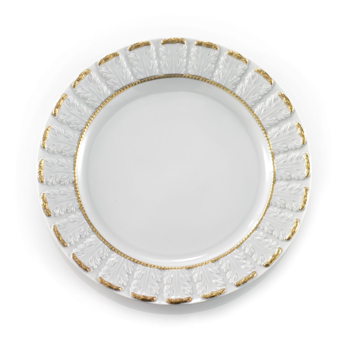 Queen Elizabeth White &amp; Gold Dinner Plate 