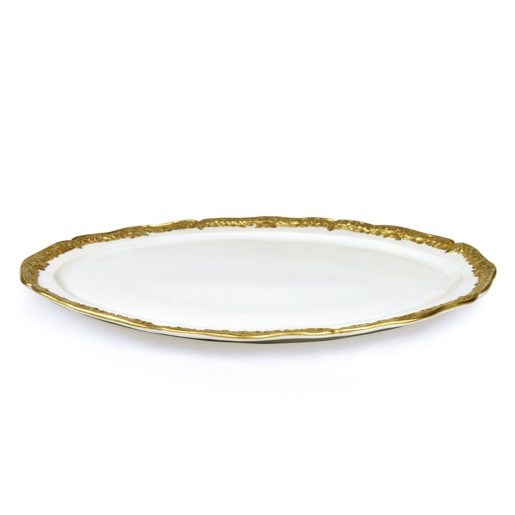 Empire White & Gold Oval Dish