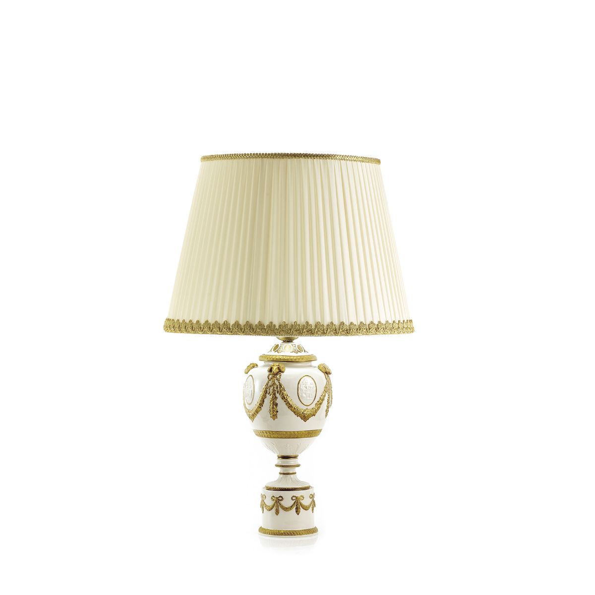 Napoleon Small Table Lamp - White &amp; Gold 