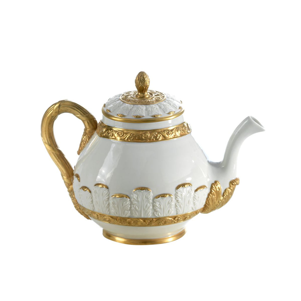 Queen Elizabeth White & Gold Teapot
