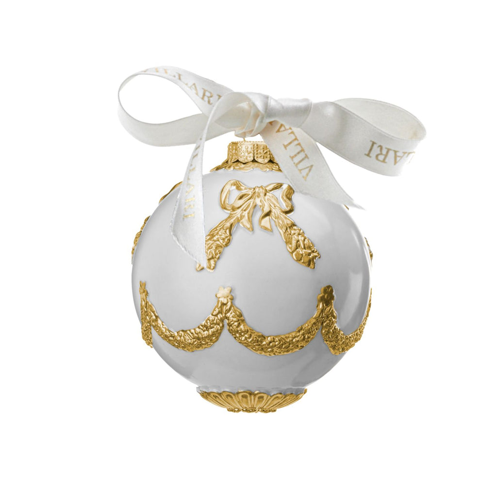 Imperial Christmas Bauble  - White & Gold