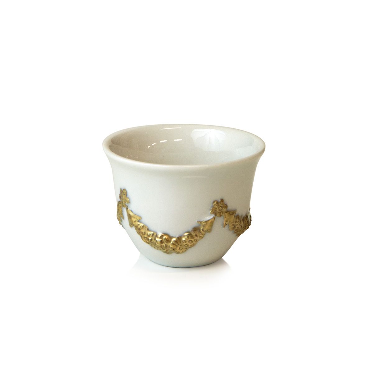 Empire White &amp; Gold Arabic Coffee Cup 