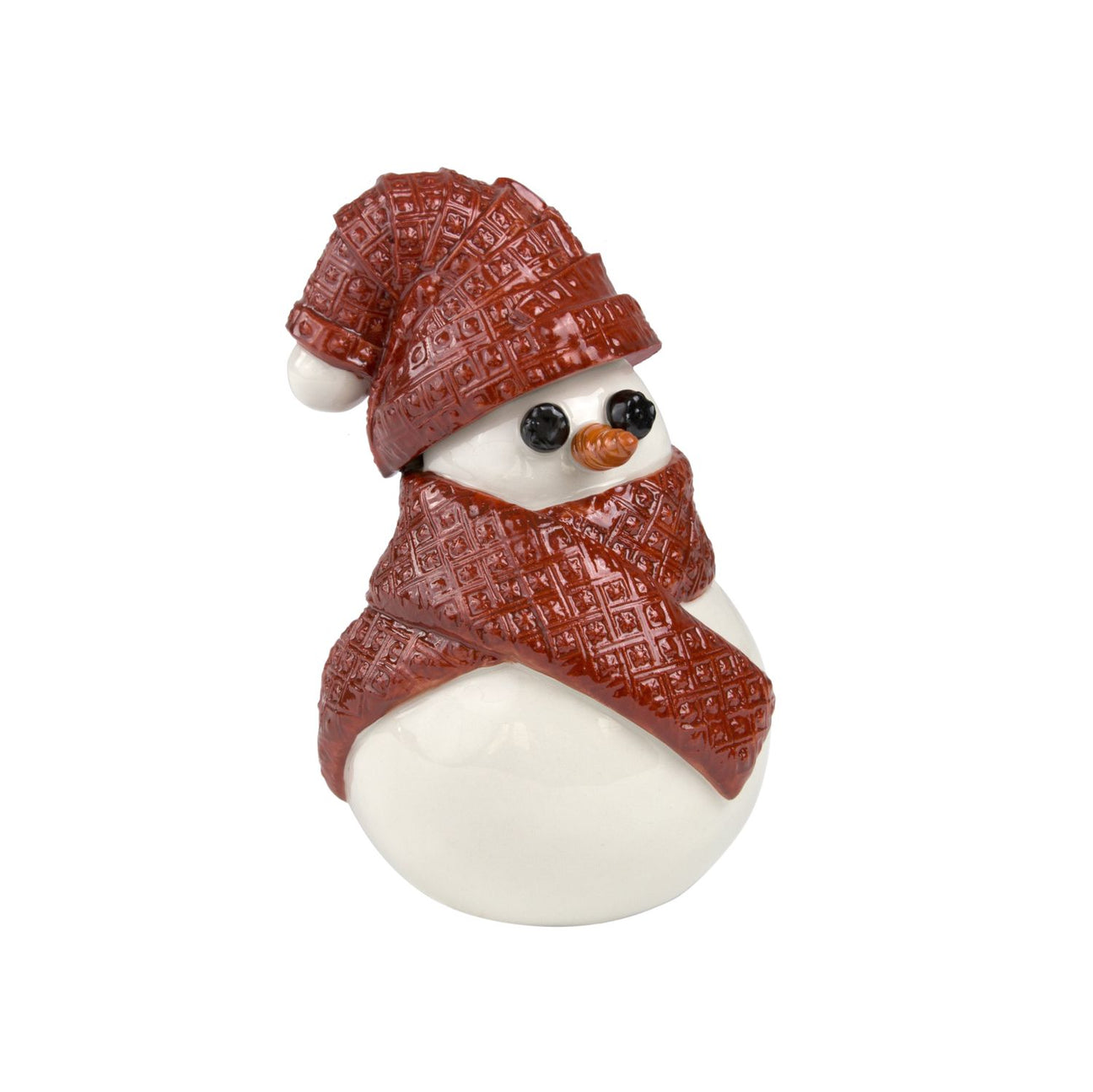 Snowman Ornament - White &amp; Red 