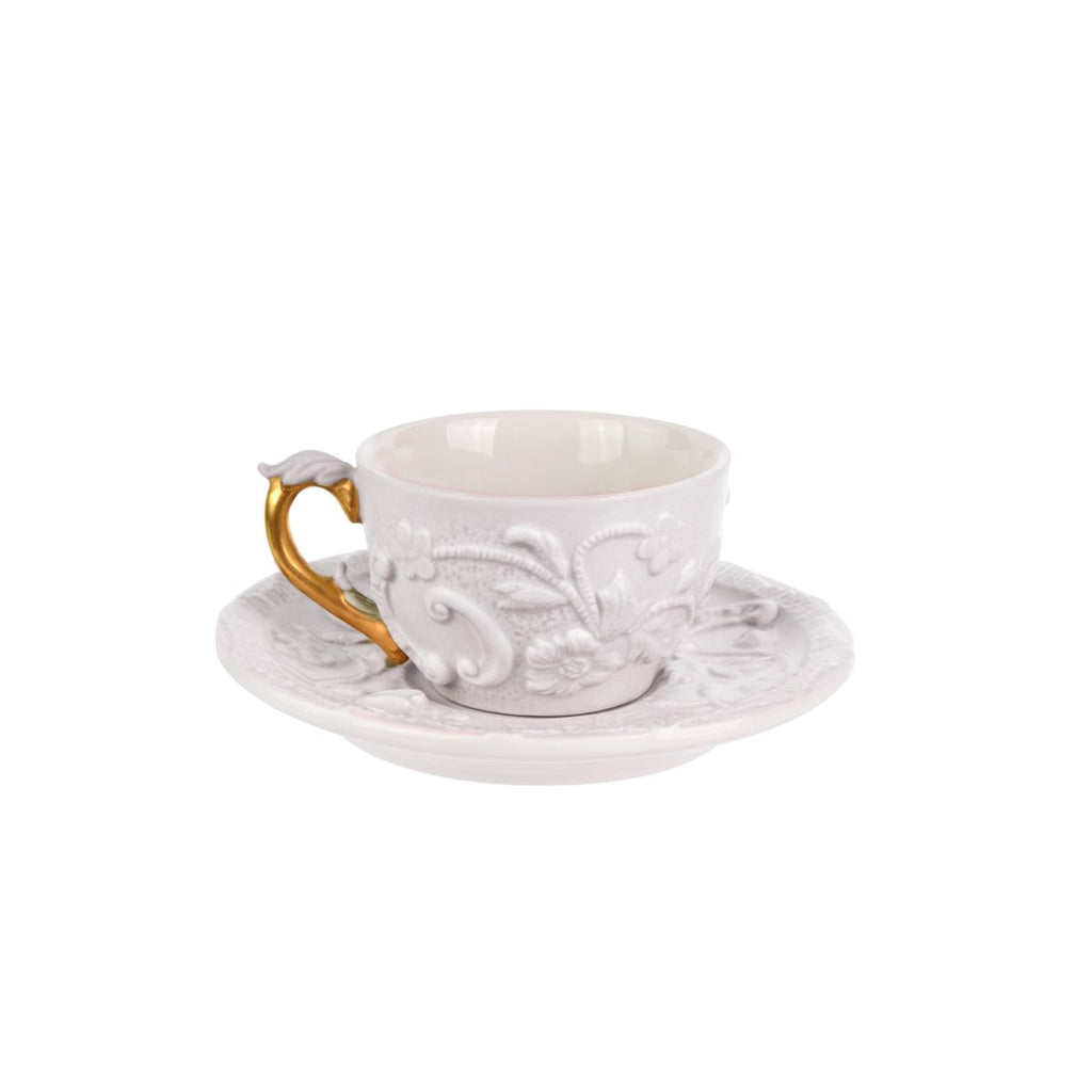 Taormina White & Gold Coffee Cup & Saucer