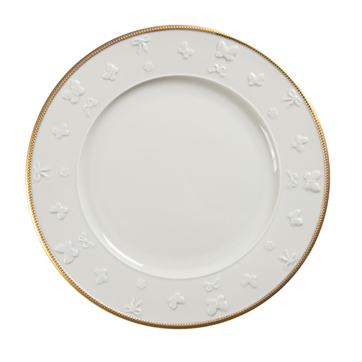 Butterfly White &amp; Gold Lay Plate 