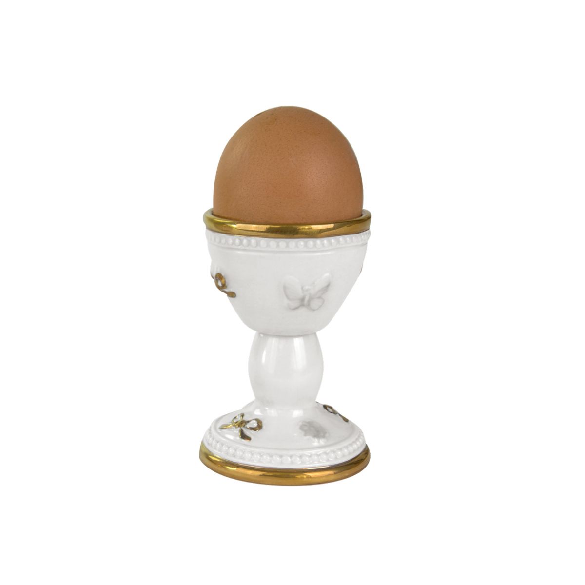 Butterfly White &amp; Gold Egg Cup 