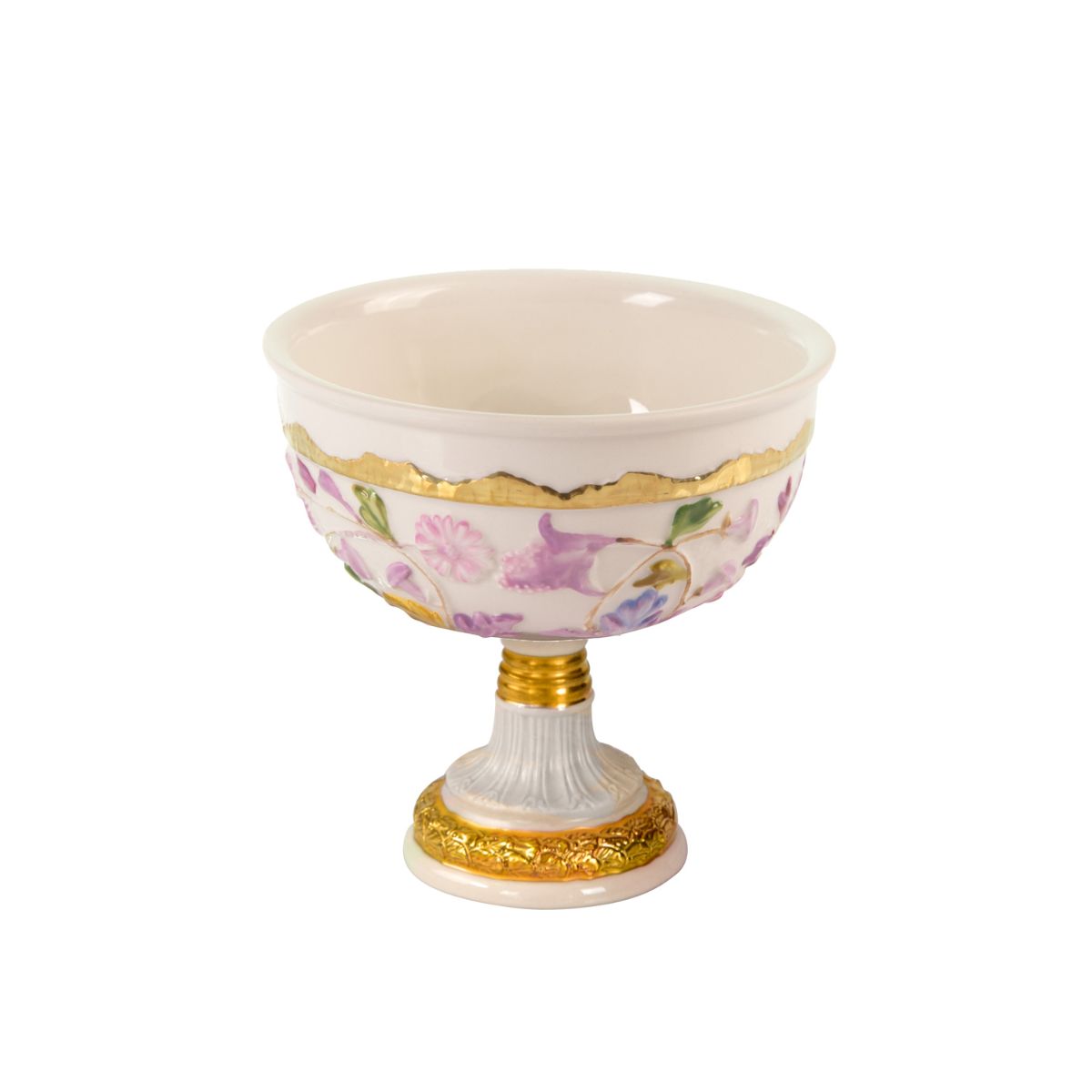Taormina Multicolor &amp; Gold Footed Fruit Bowl 