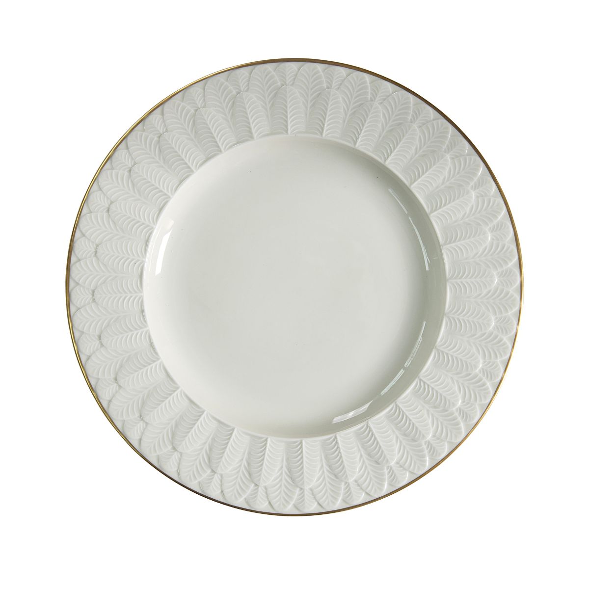 Peacock White &amp; Gold Dinner Plate 