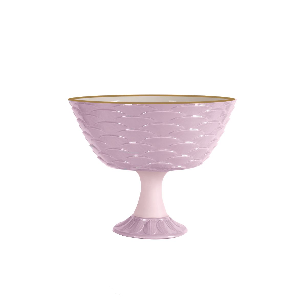 Peacock Lilac &amp; Gold Footed Fruit Bowl 