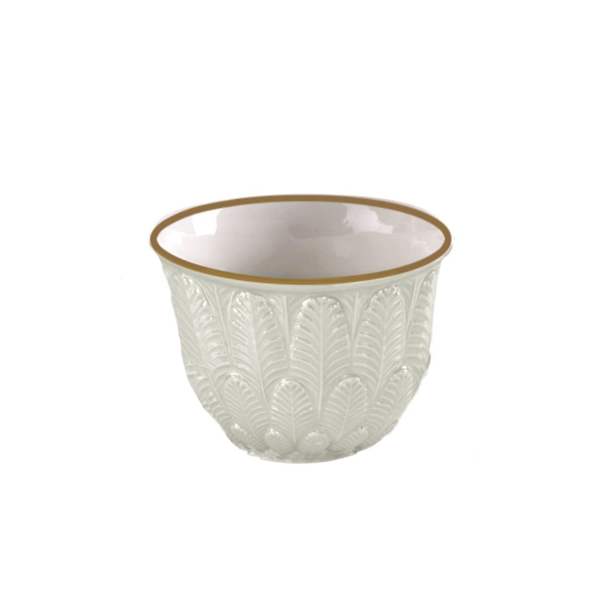 Peacock White &amp; Gold Arabic Coffee Cup 