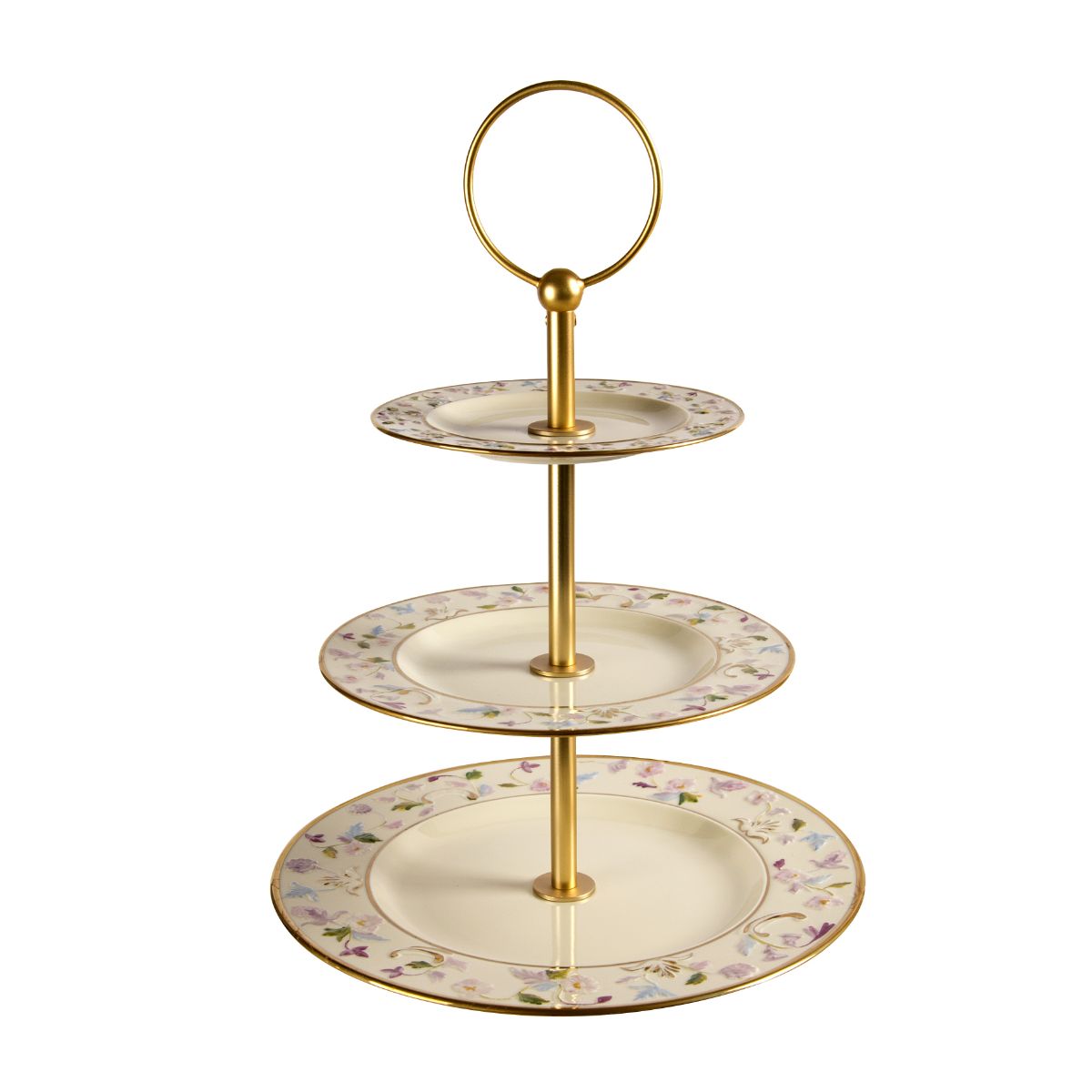Taormina Multicolor &amp; Gold 3 Tier Cake Stand 