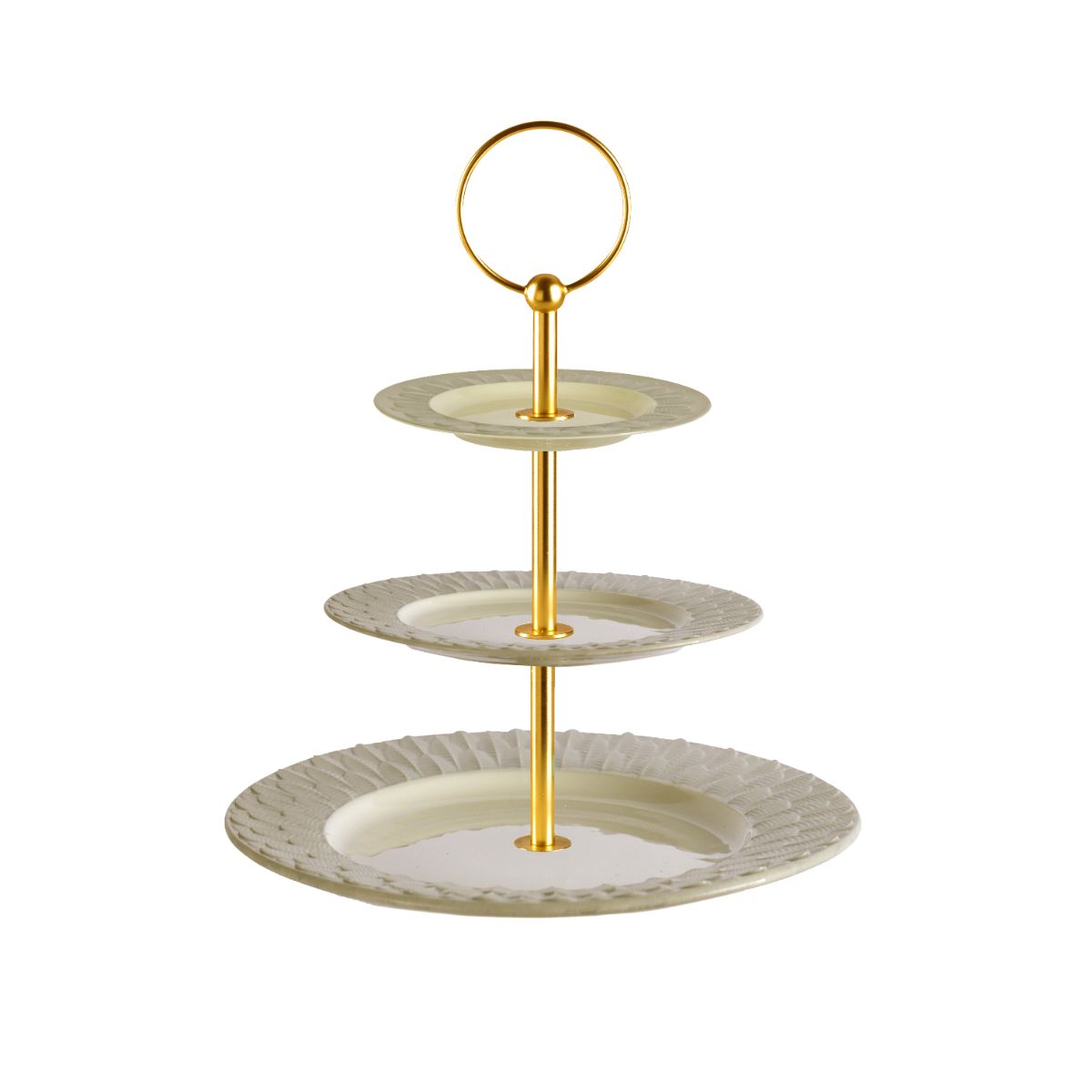 Peacock Caramel &amp; Gold 3 Tier Cake Stand 