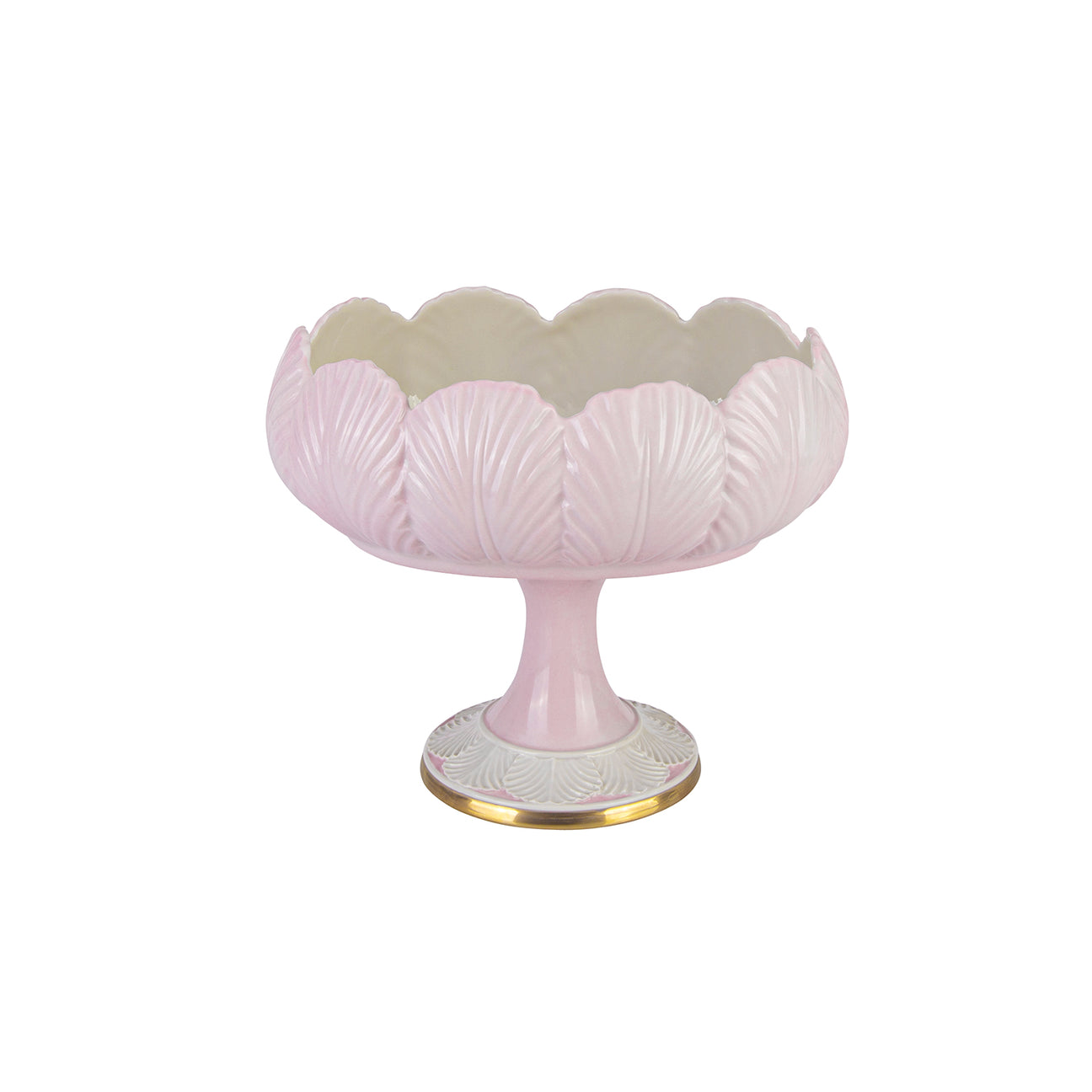 Tulip Small Serving Bowl Stand - Pink &amp; White 