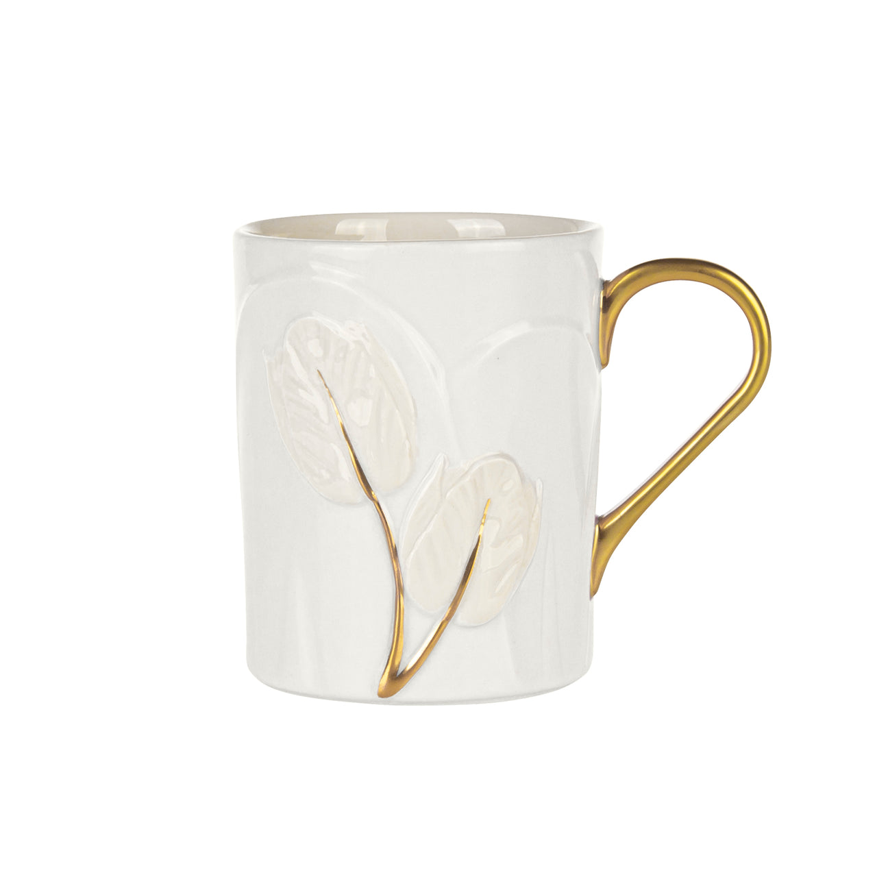 Tulip Mug - White &amp; Gold 