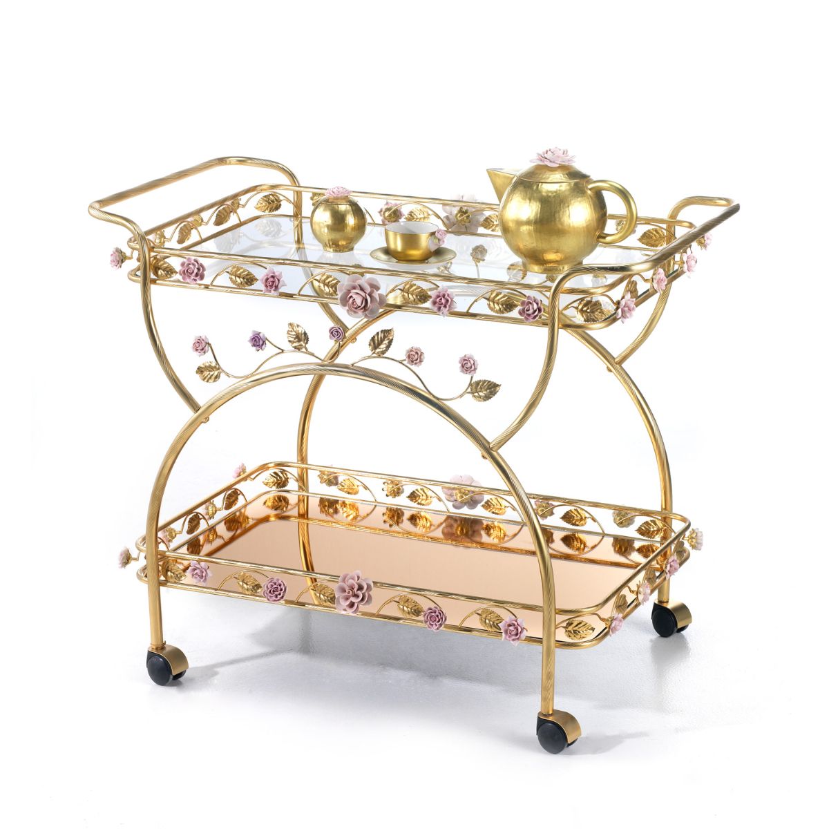 Marie-Antoinette Tea Trolley - Pink &amp; Gold 