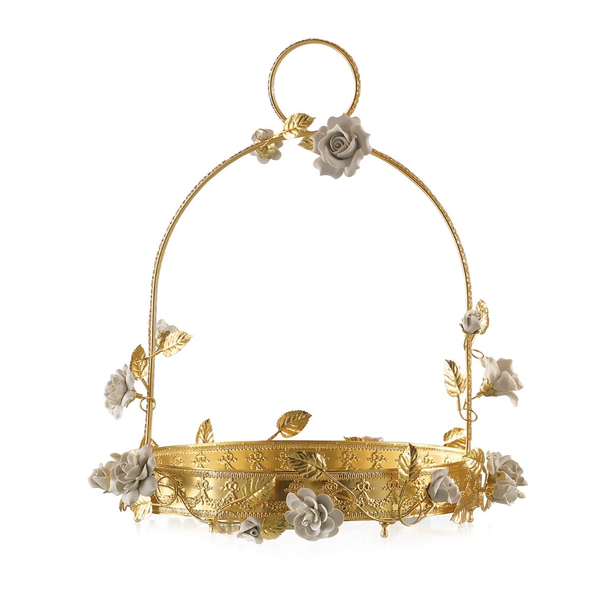 Marie-Antoinette White &amp; Gold Royal Basket 