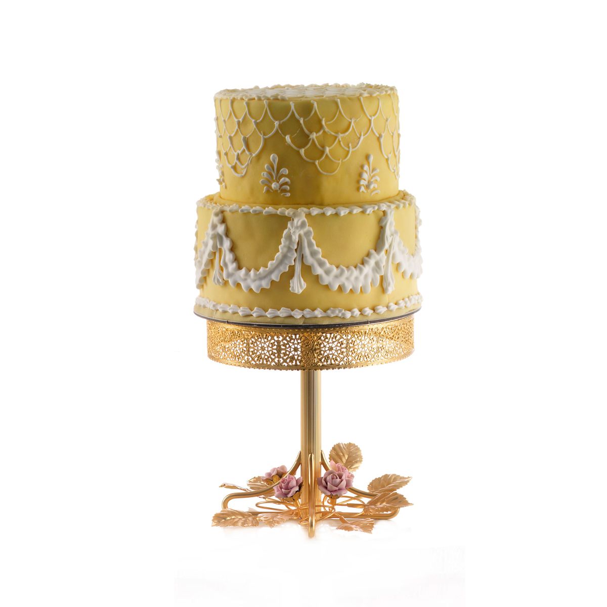 Marie-Antoinette Pink &amp; Gold Small Cake Stand Ø 21 Cm 