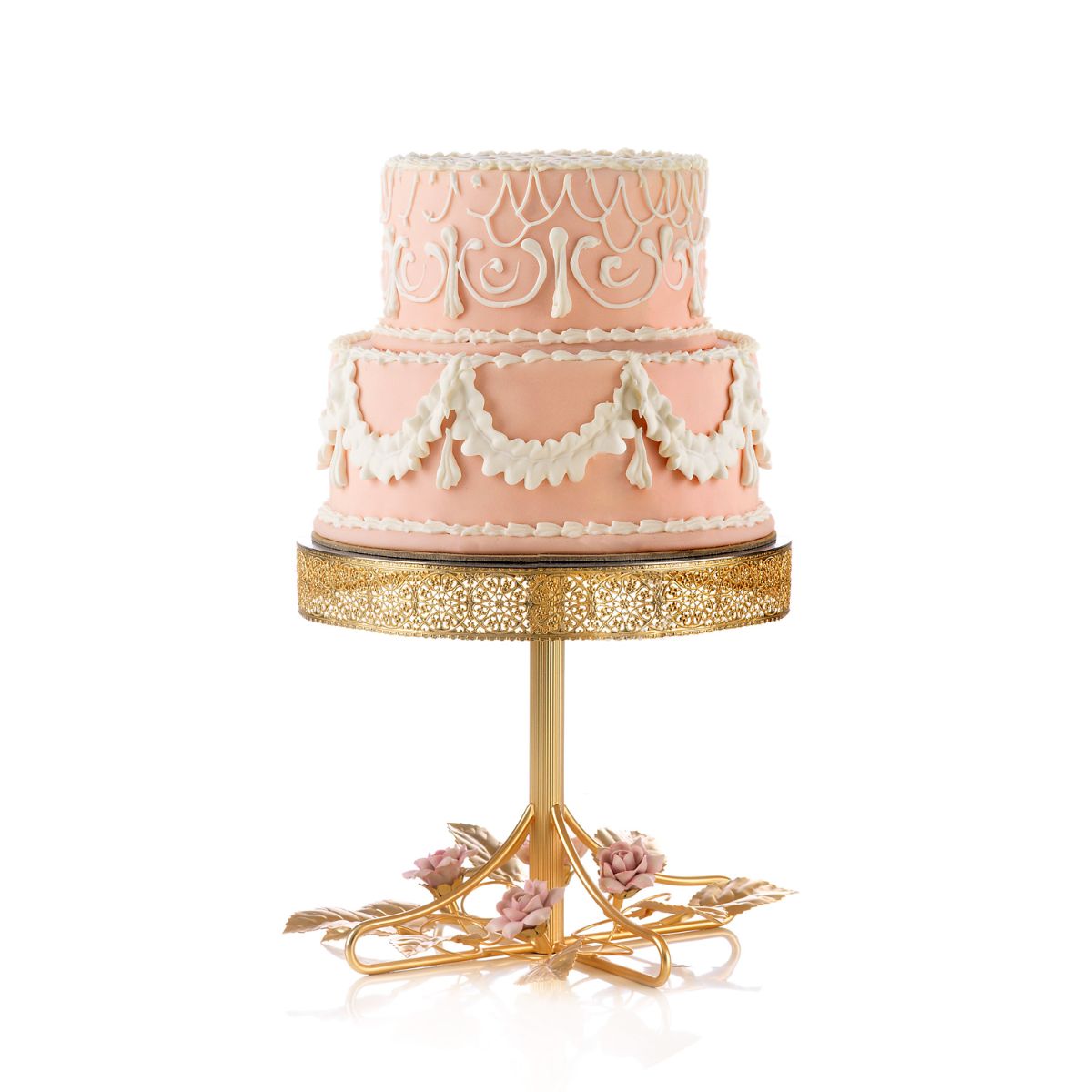 Marie-Antoinette Pink &amp; Gold Medium Cake Stand Ø 29 Cm 