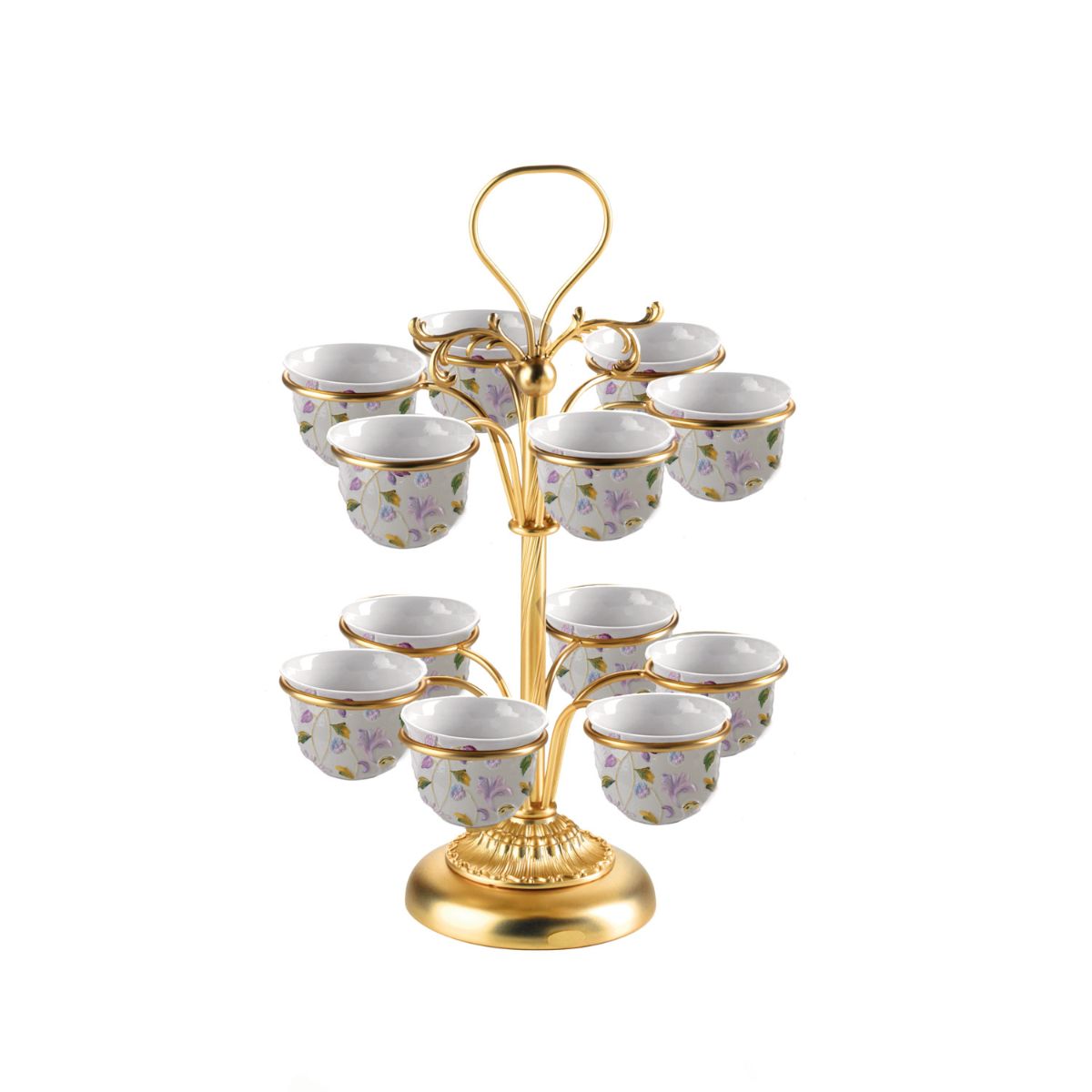 Taormina Multicolor &amp; Gold Arabic Coffee Cup Holder 