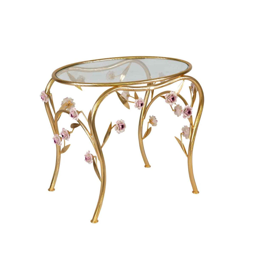 Camelia Small Coffee Table - Gold & Pink
