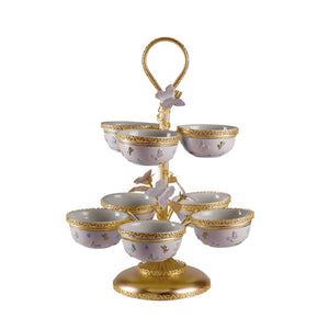 Butterfly Pastel Pink Pistachios Holder - 8 Bowls