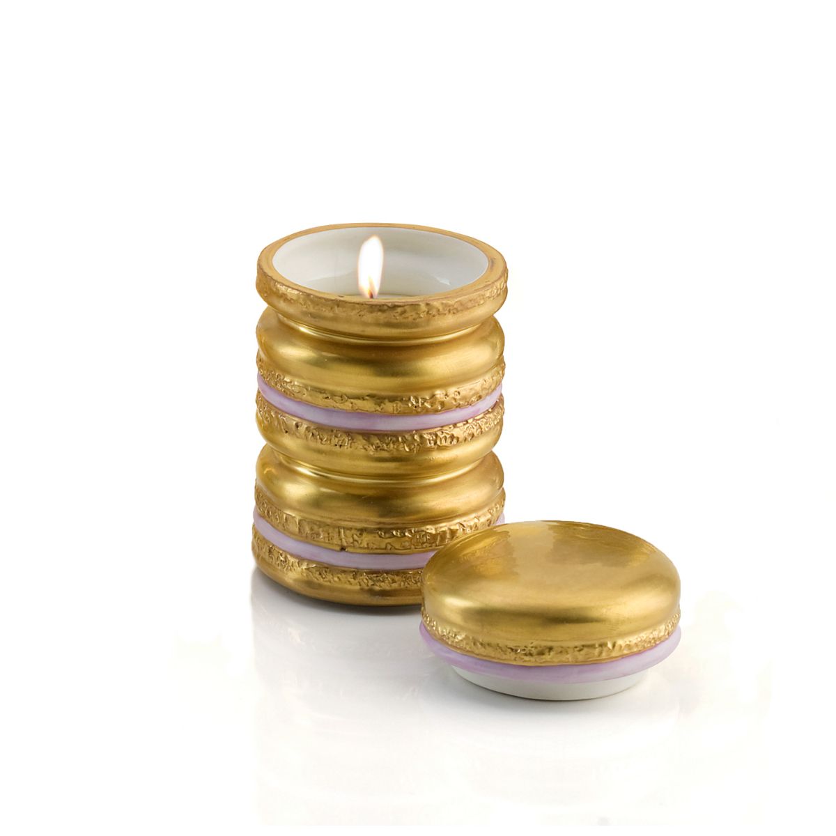 Chantilly Baby Macarons Scented Candle - Gold &amp; Lilac 
