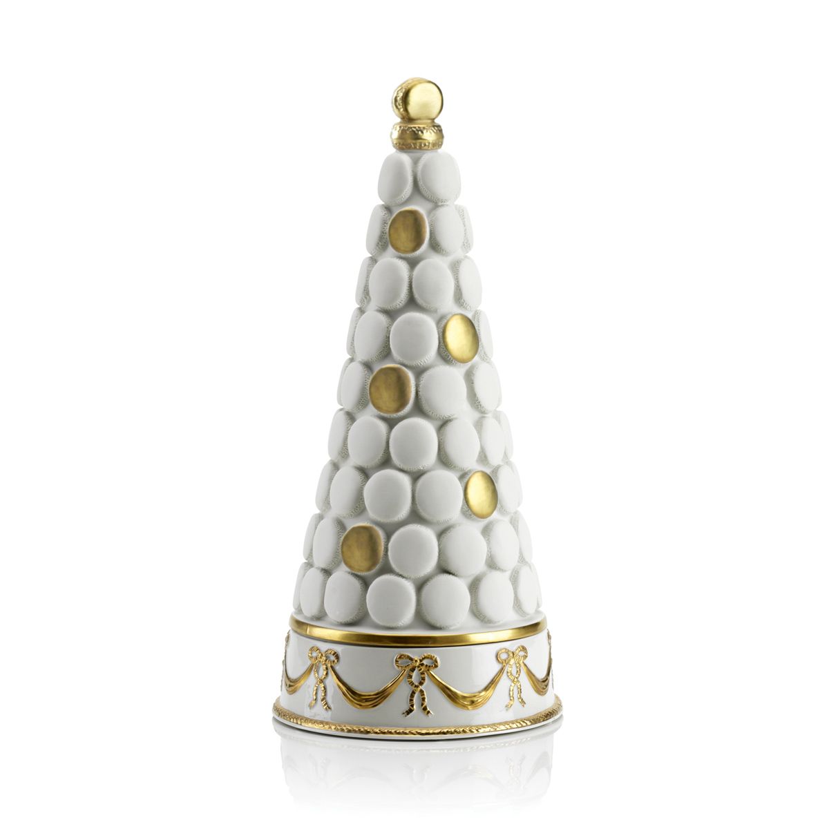 Chantilly Macaron Pyramid Scented Candle - White &amp; Gold 