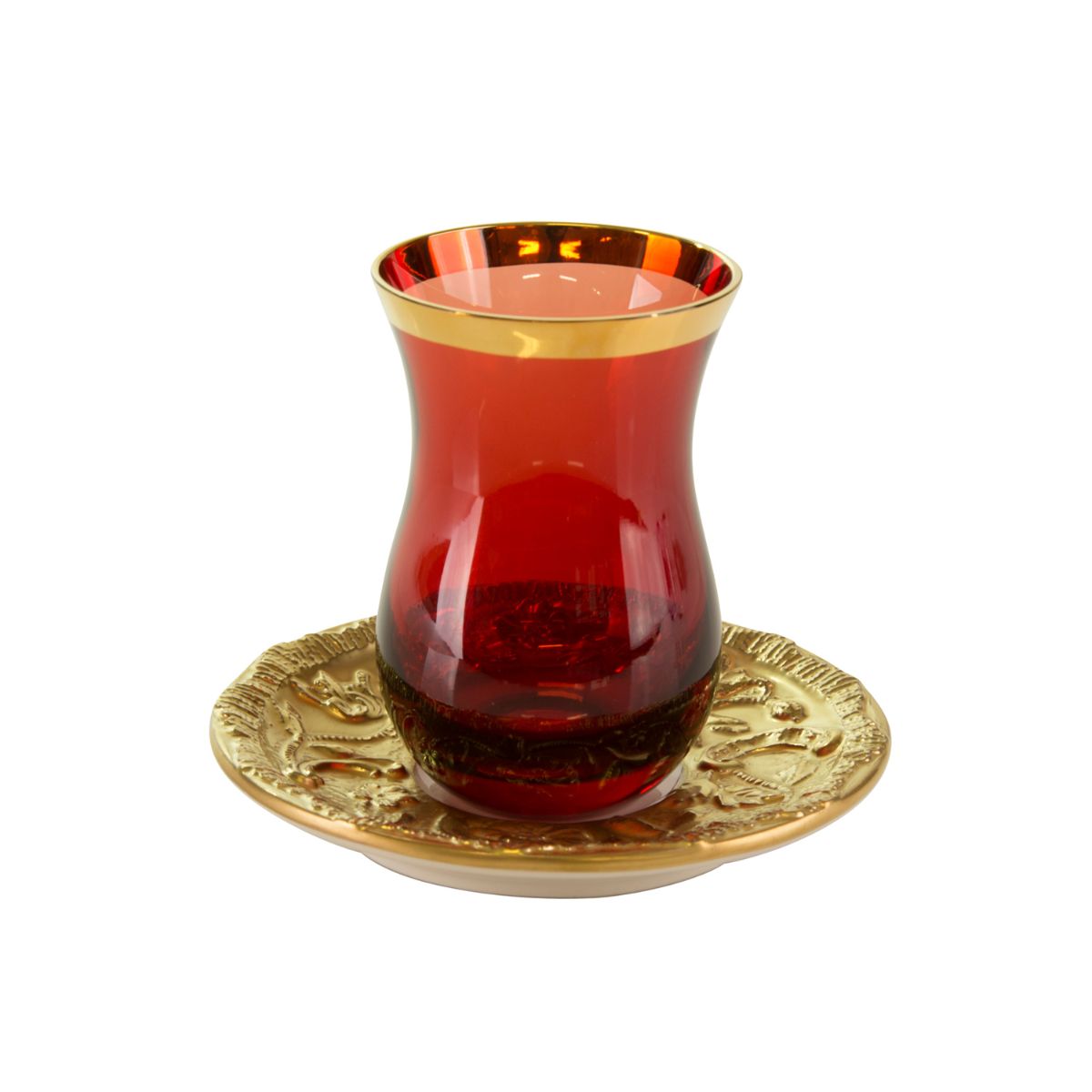 Ramz by Villari Ruby Big Oriental Large Tea Cup &amp; Sc. 