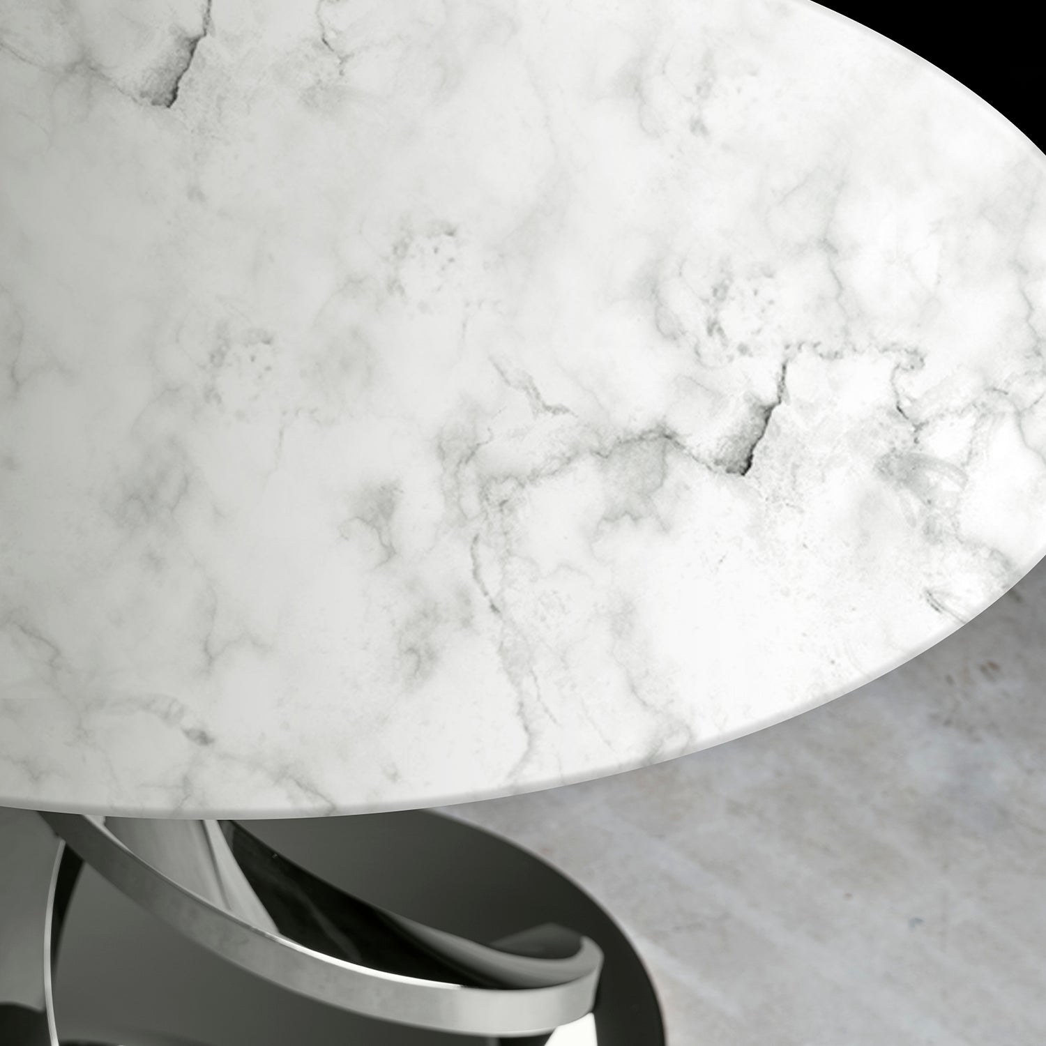 Eclypse Dining Table - Carrara & Chrome