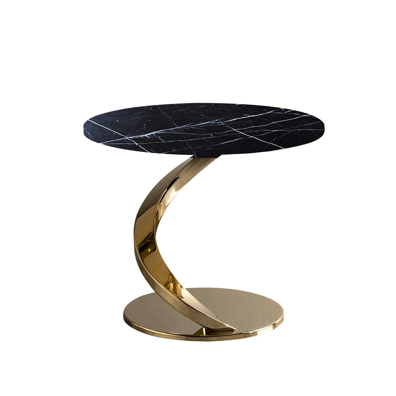 Wave Coffee Table - Black Marquinia &amp; Gold 
