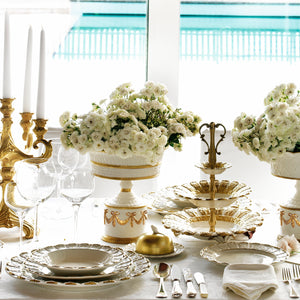 Queen Elizabeth Dining Set - White & Gold