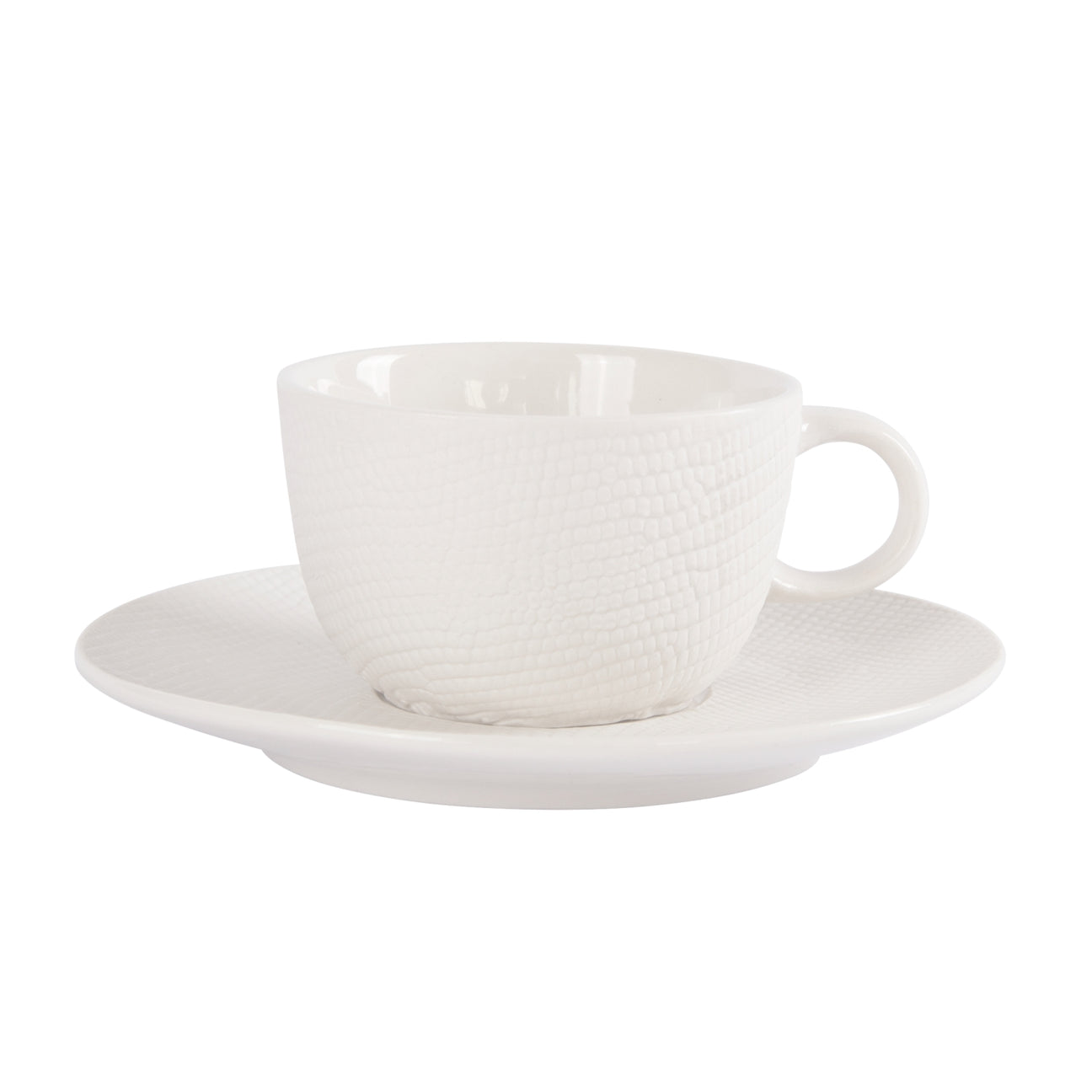 Python White Tea Cup &amp; Saucer 