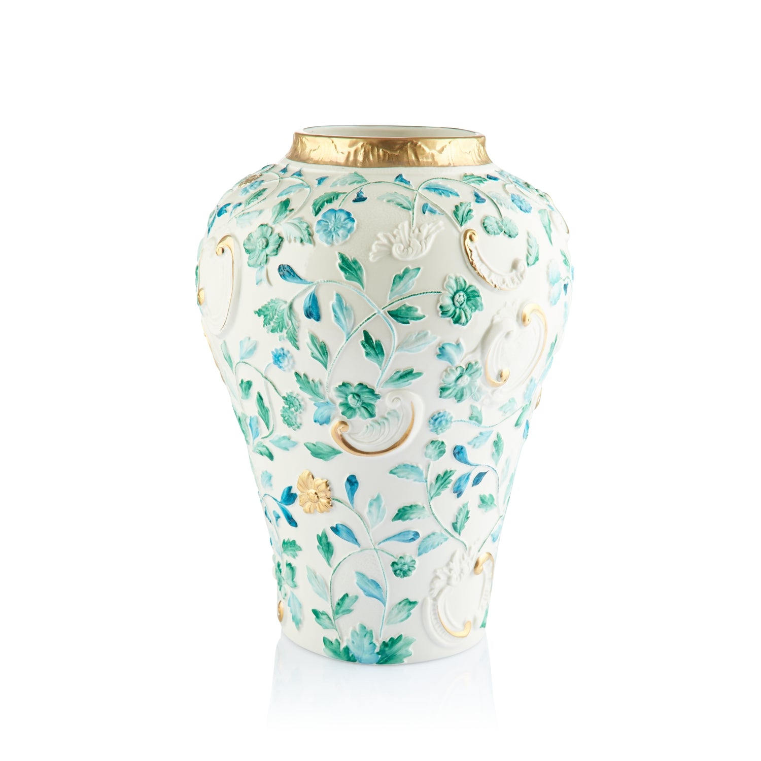 Taormina Large Vase - Turquoise & Gold