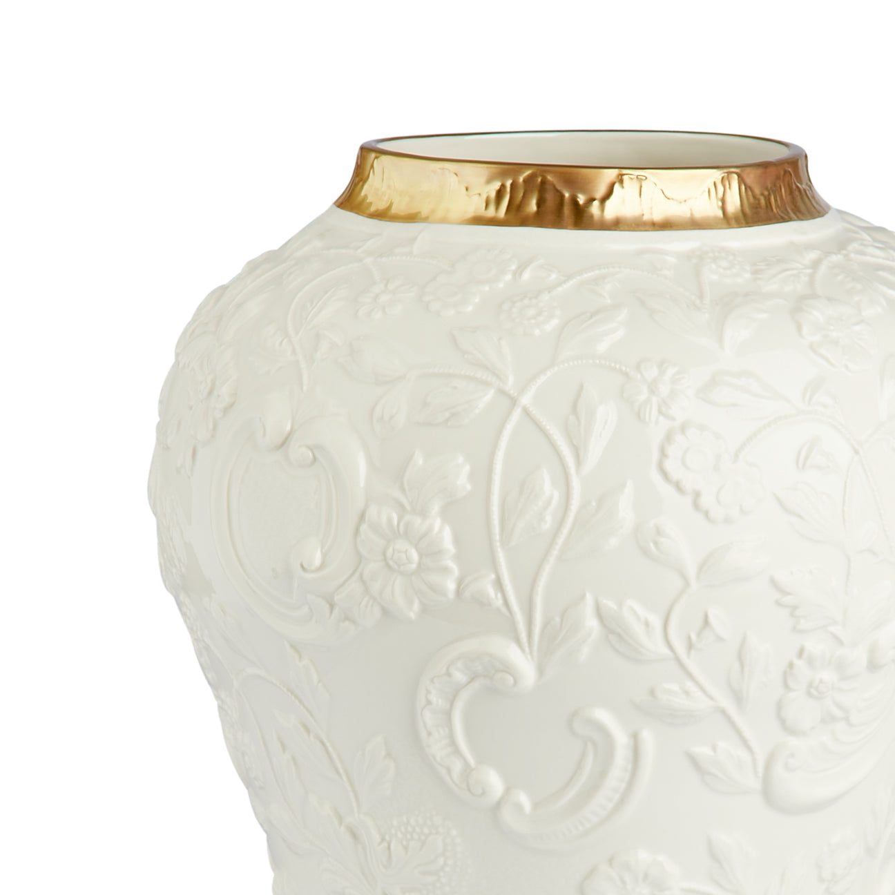 Taormina Large Vase - White &amp; Gold 