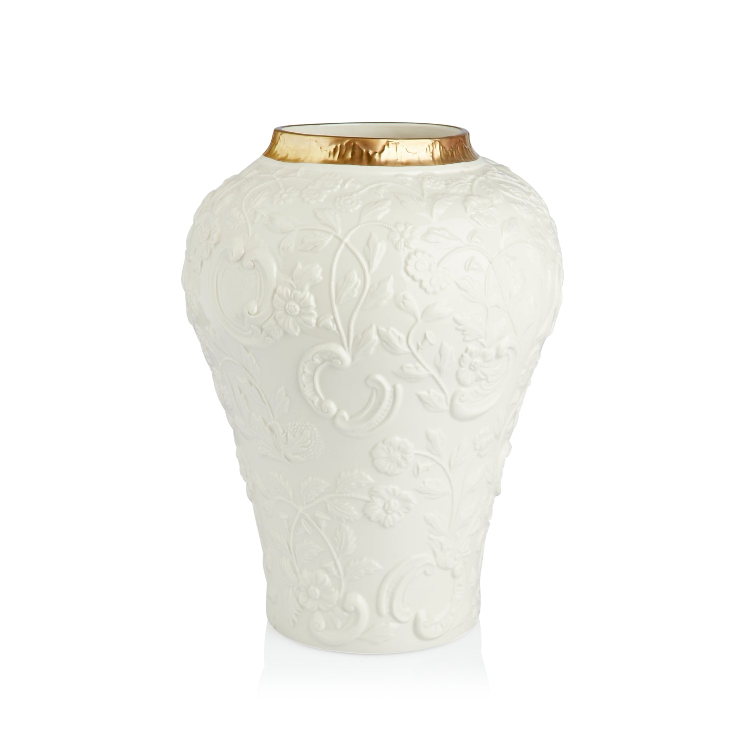 Taormina Large Vase - White & Gold