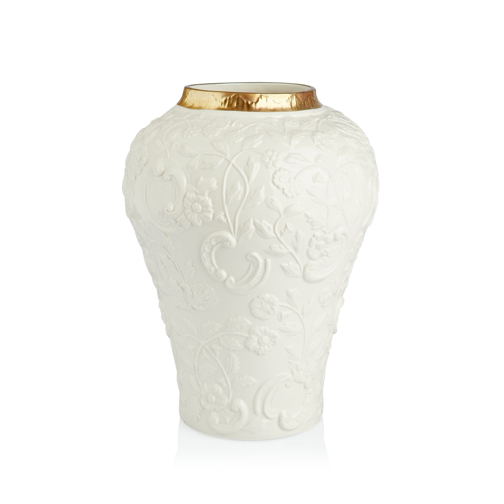 Taormina Large Vase - White & Gold