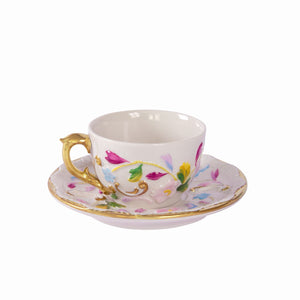 Taormina Multicolor & Gold Coffee Cup & Saucer