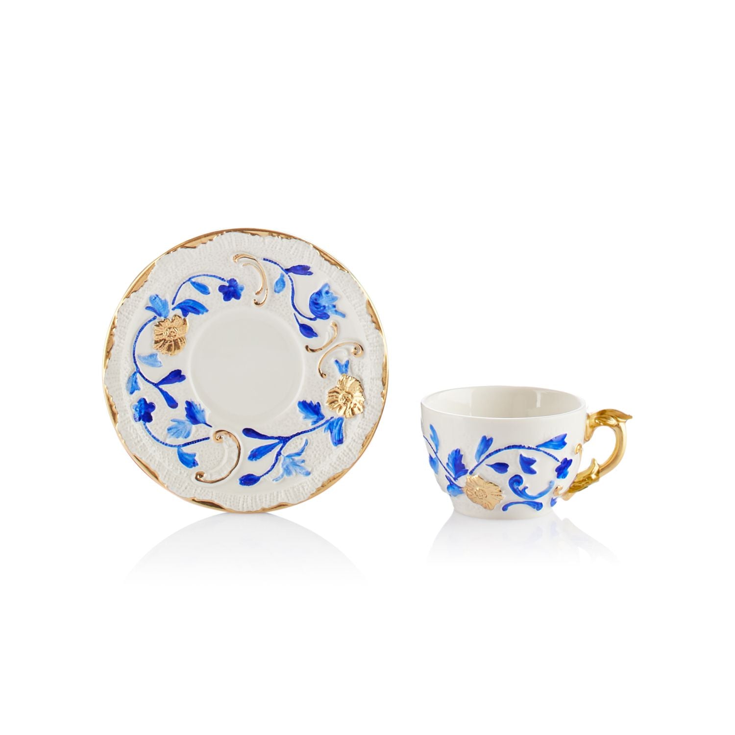 Taormina Blue & Gold Coffee Cup & Saucer