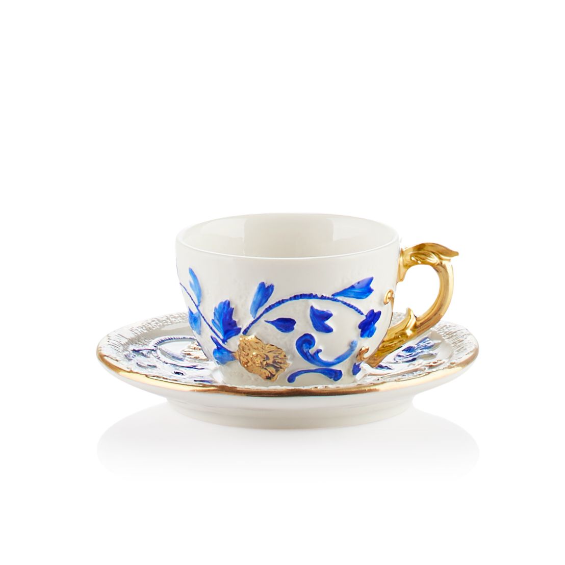 Taormina Blue & Gold Coffee Cup & Saucer